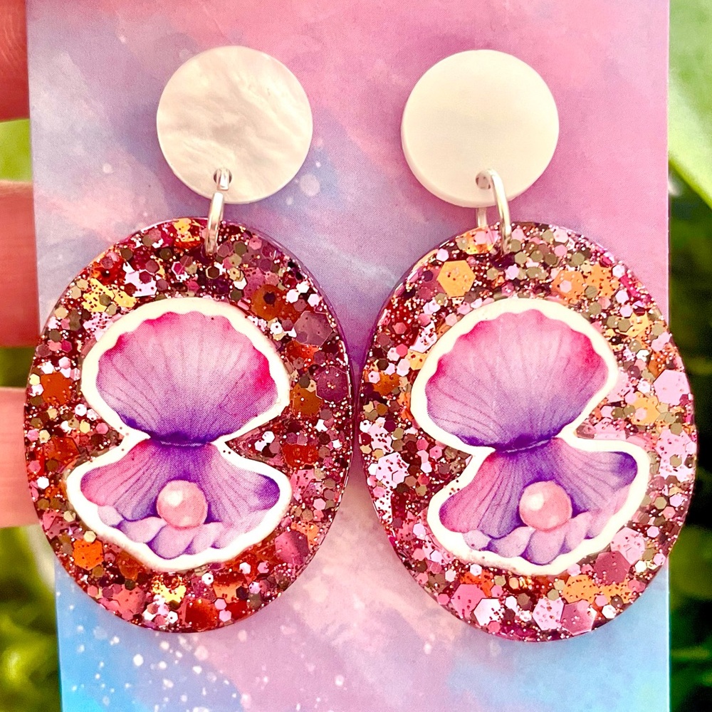 Oyster and Pearl Earrings